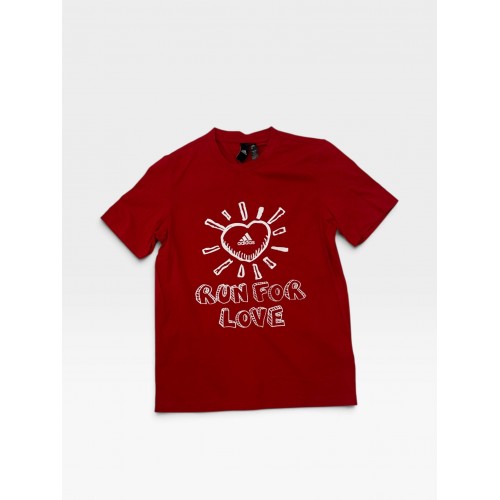 Adidas Run For Love Graphic T-Shirt Red